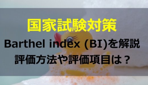 Barthel index (BI)とは？評価方法や評価項目は？【分かりやすく解説します】